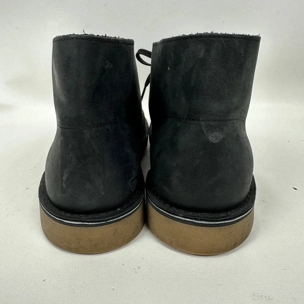 Clarks Men's Chukka Boot Black Leather Size 12‎ M Bushacre